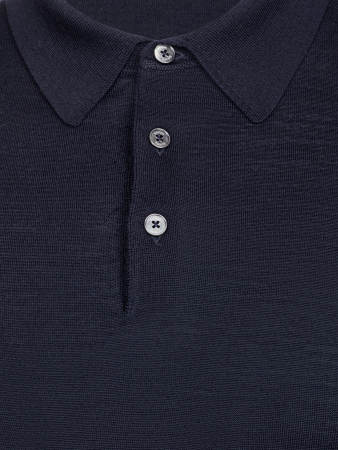 Поло на пуговицах, однотон. дл/рукав (008, Темно-синий, 50)