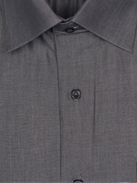 Сорочка, SMT, ДР, классика, под запонки, однотон. (35, Графит, 37/38)