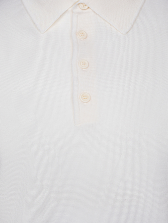 Поло на пугов., однотон., дл/рук. (001, Белый, 60 - 4XL)