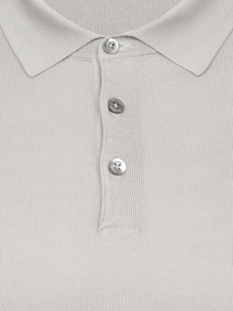 Поло на пуговицах, короткий рукав, однотонное-полоска (030, Светло-серый, 50)