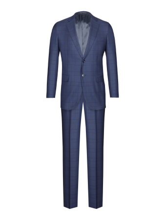 Костюм, Ravazzolo, средне-притал, клетка, 2 пугов. (16744, Темно-синий, 52 , L)