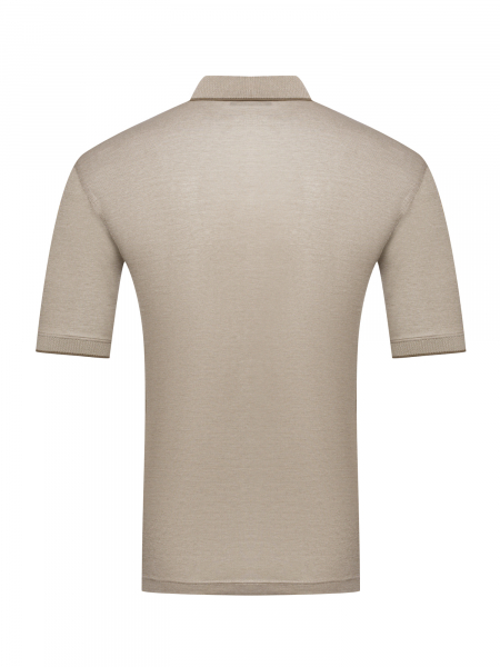 Поло однотонное, короткий рукав, рубчик (222, Кремовый, 54 - XL  рукав 28 см)