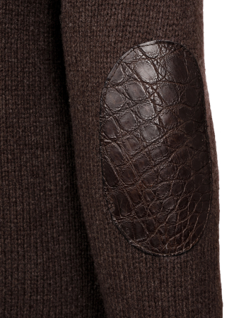 Куртка, Schiatti, трикотажная, мех, стойка, отделка Крокодил (3586/3700, Коричневый, 54 - XL)