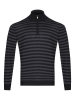 Джемпер, стойка, молния, в полоску (212, Черный, 58 - 3XL     )
