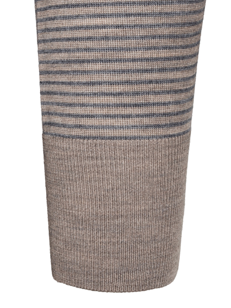 Поло на пуговицах, дл/рукав, в полоску (833, Бежевый в полоску, 50)