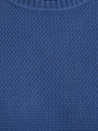 Джемпер, круглый ворот, длинный рукав, однотонный (080, Синий, 50)