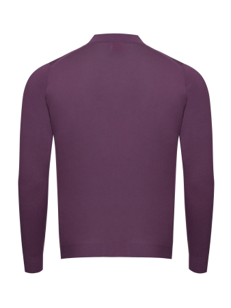 Поло, длинный рукав, однотонное (009, Сиреневый, 50 - M  рукав 64 см)